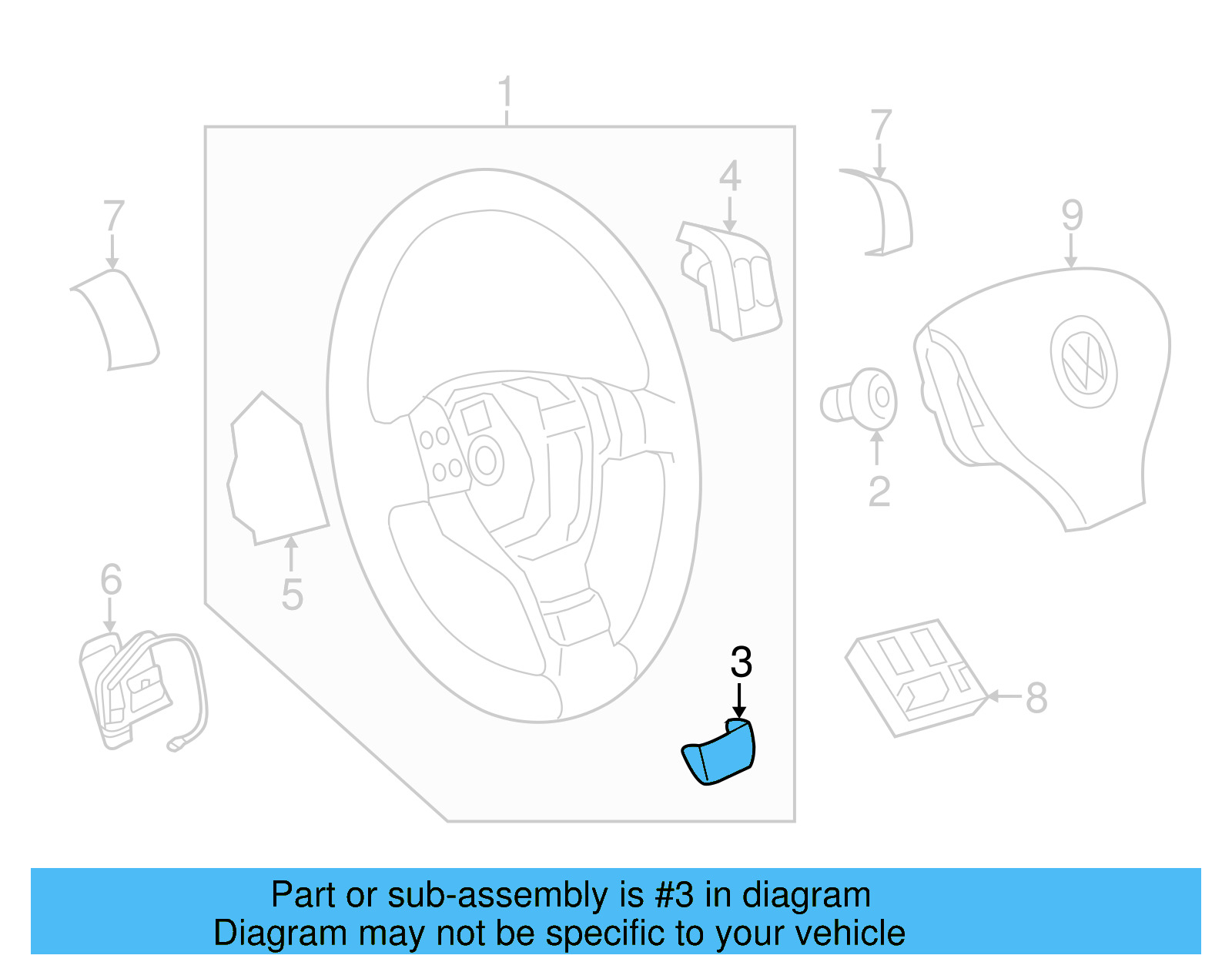 Steering Wheel Trim 1K0-419-685-G-1QB - View 18