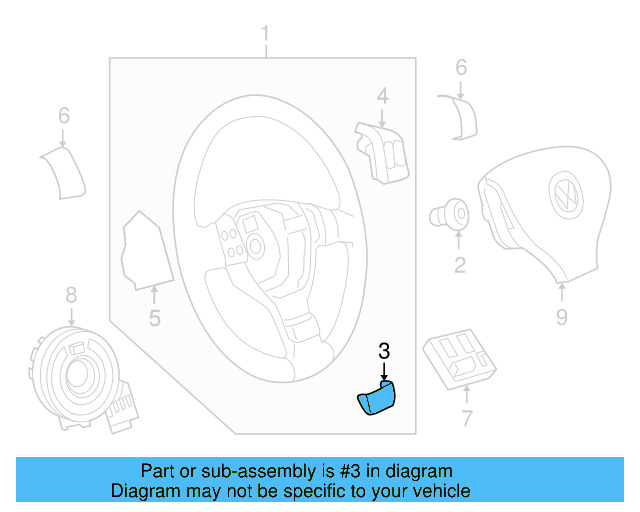 Steering Wheel Trim 1K0-419-685-G-1QB