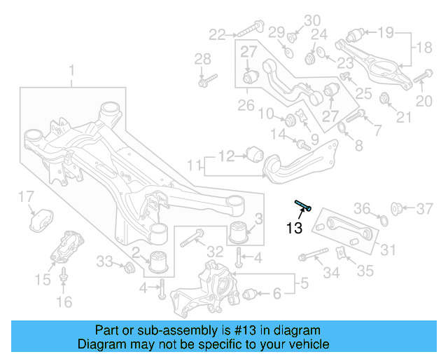 Trailing Arm Mount Bolt N-107-695-01 - View 24