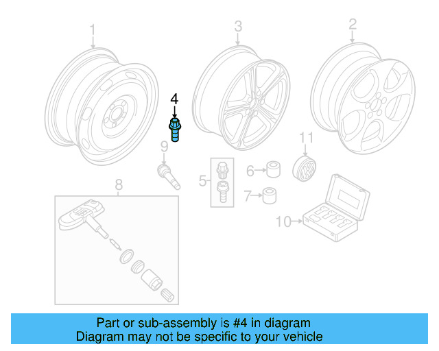 Wheel, Alloy 1K0-601-025-BB-8Z8 - View 14
