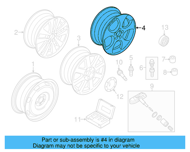 Wheel, Alloy 1K0-601-025-BB-8Z8 - View 15