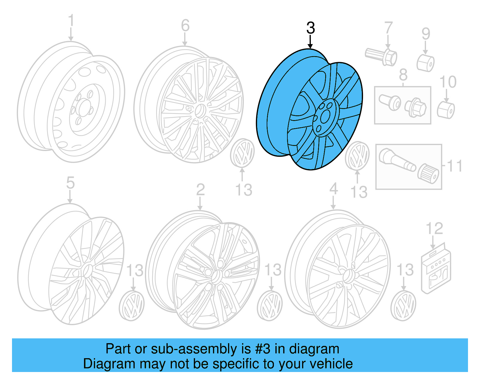 Wheel, Alloy 1K0-601-025-N-8Z8 - View 42