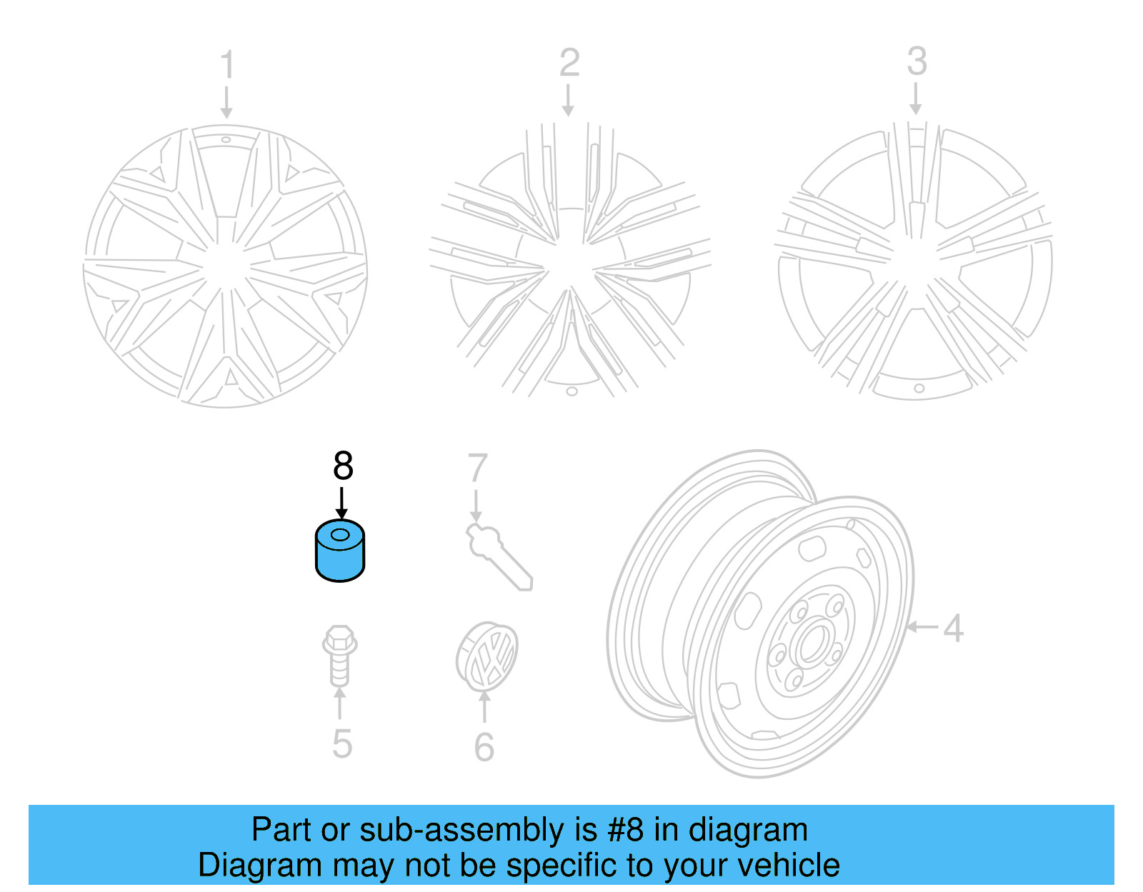 Wheel Bolt Cover 1K0-601-173-9B9 - View 15