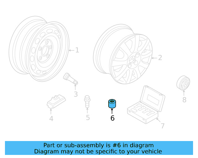 Wheel Bolt Cover 1K0-601-173-9B9 - View 6