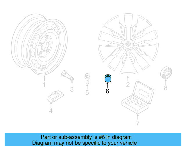 Wheel Bolt Cover 3C0-601-173-9B9 - View 38