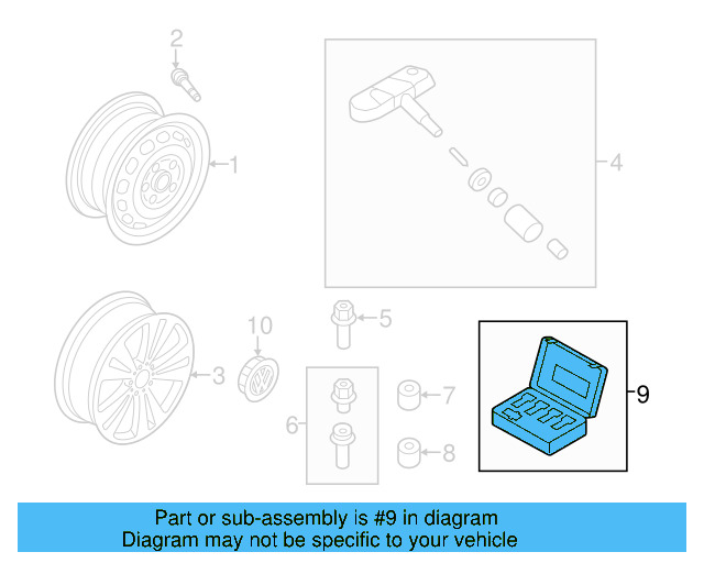 Lockable Wheel Bolt Set 1K0-698-137-A - View 45