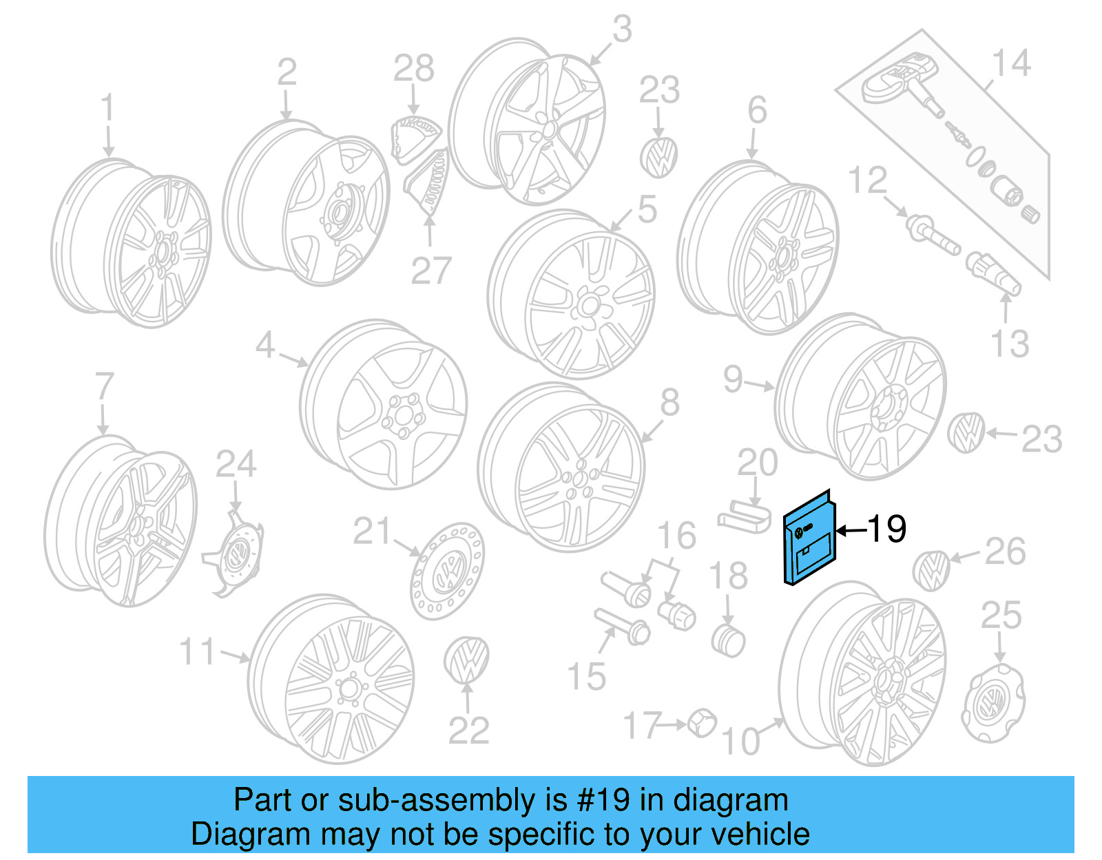 Lockable Wheel Bolt Set 1K0-698-137-A - View 14