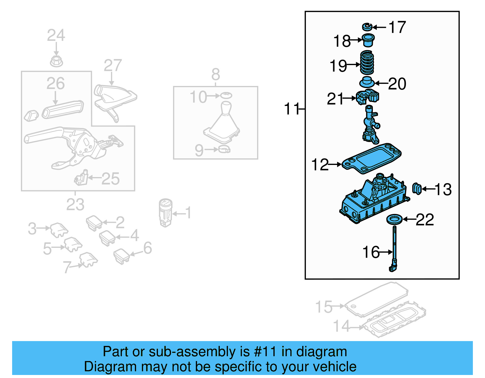Gear Shift Assembly 1K0-711-050-A