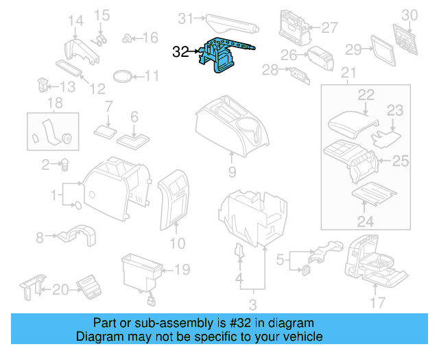 Parking Brake Handle Assembly 1K0-711-303-P-3Q7 - View 35