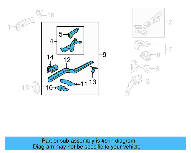 Frame Side Member Assembly 1K0-803-092-N