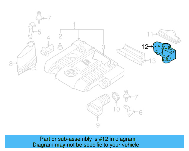 Intake Duct 1K0-129-618-BM - View 10