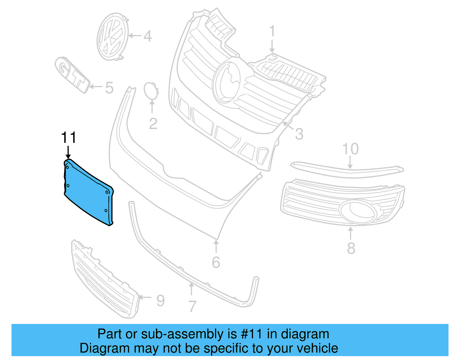 License Bracket 1K0-807-285-A-9B9 - View 10
