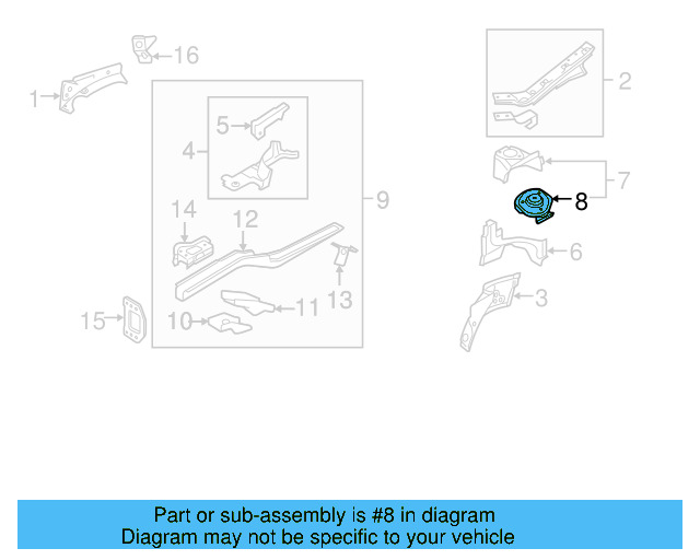 Strut Support 1K0-809-072 - View 8