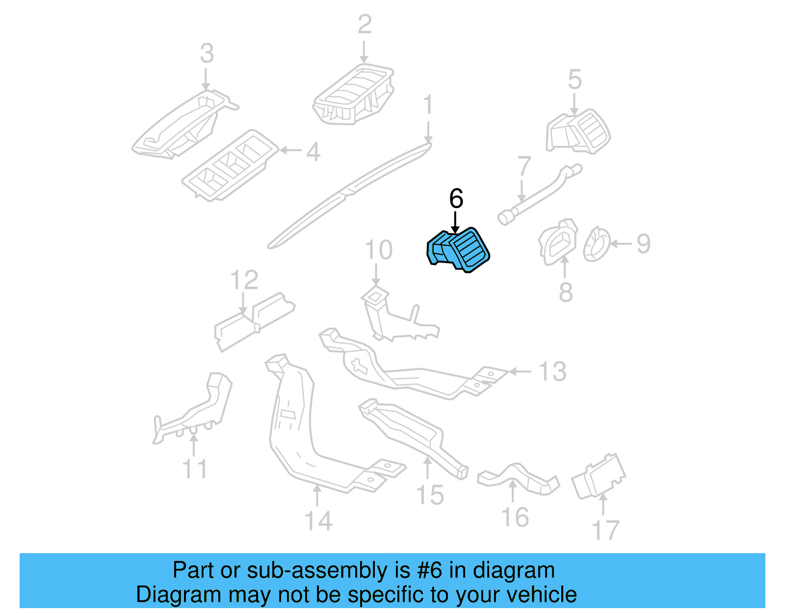 Air Vent 1K0-819-703-D-1QB - View 3