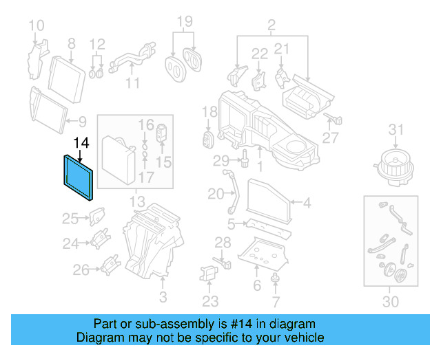 A/C Evaporator Core Seal 1K0-820-080