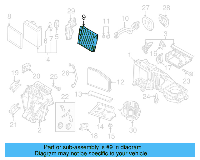 Heater Core 3C0-819-031-A - View 10