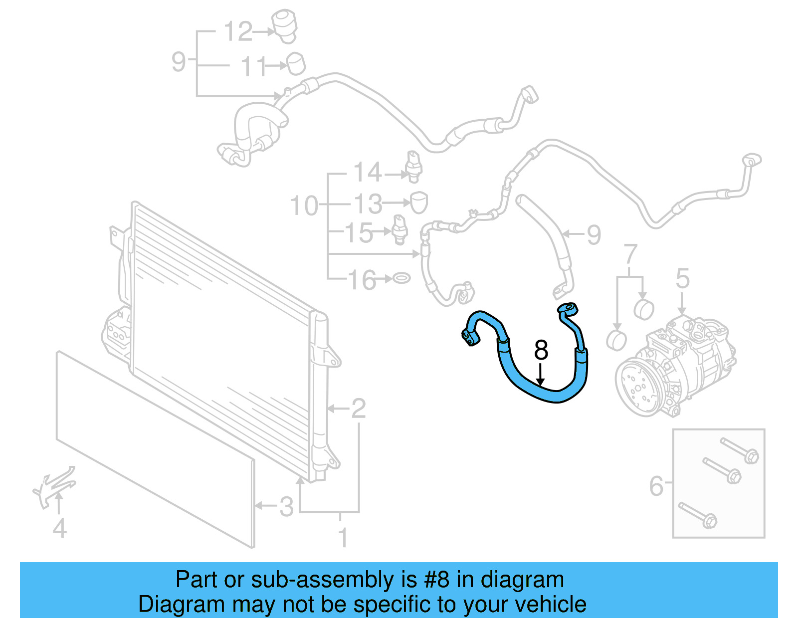 Discharge Hose 1K0-820-721-CA - View 4