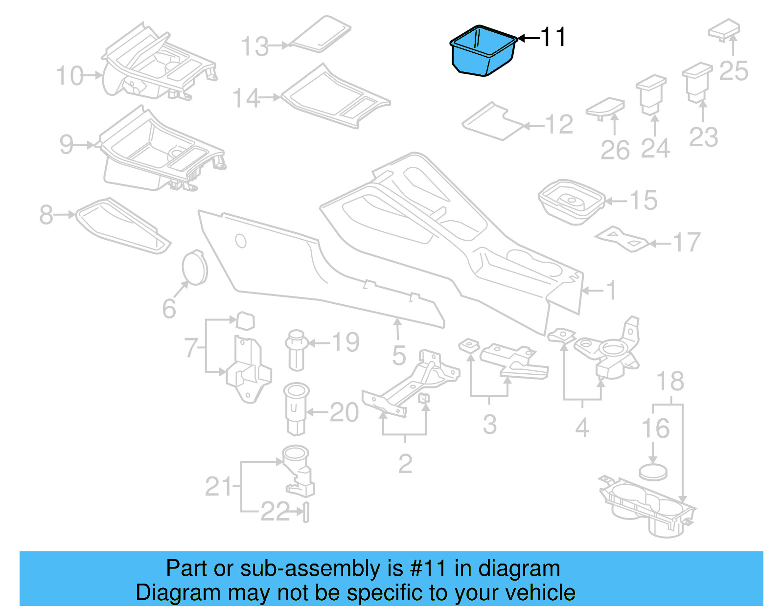 Ashtray Insert 1K0-857-335-9B9 - View 17