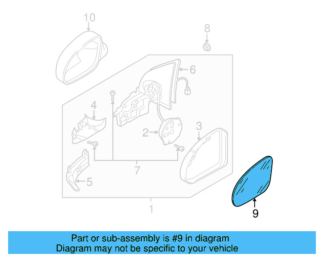 Mirror Glass 3C0-857-522-R - View 23