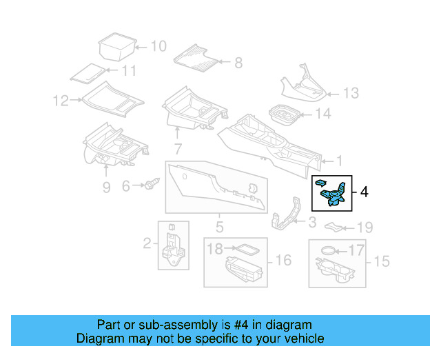 Front Console Rear Bracket 1K0-861-371-B - View 22