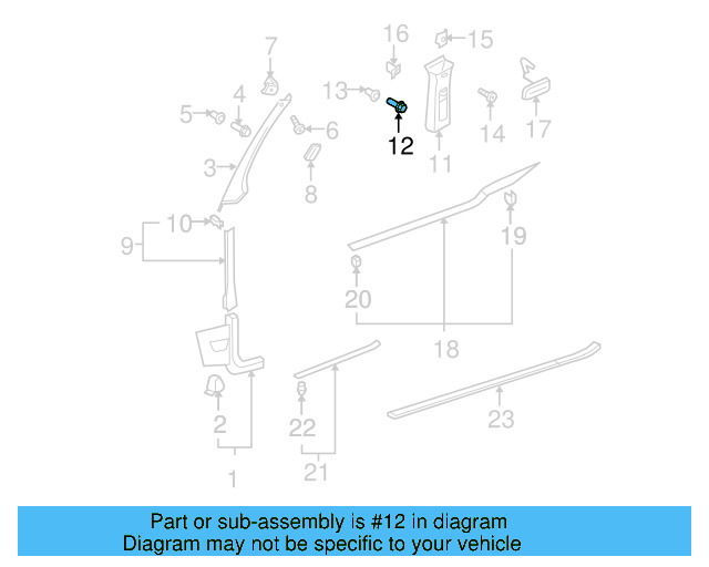 Pillar Trim Clip 3C0-867-333 - View 101