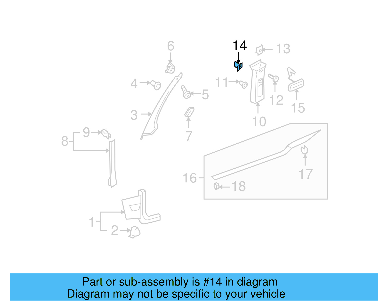 Pillar Trim Retainer 1K0-867-283 - View 6