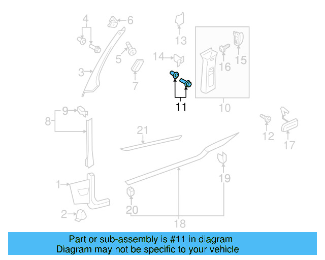 Pillar Trim Retainer 1K0-867-283 - View 24