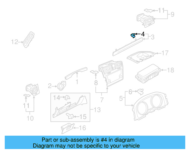 Side Cover Clip 1K0-867-388-A - View 4