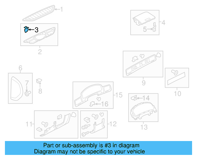 Cluster Cover Retainer Clip 3B0-867-190 - View 66