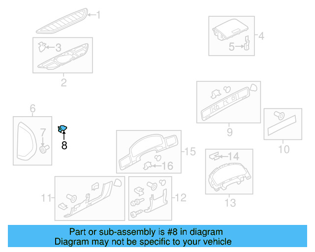 Side Cover Clip 1K0-867-388-A - View 126