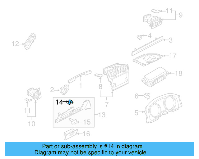 Side Cover Clip 1K0-867-388-A - View 174