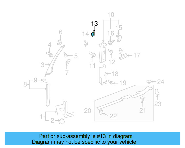 Upper Center Pillar Trim Retainer Nut 1K0-880-288-A - View 13
