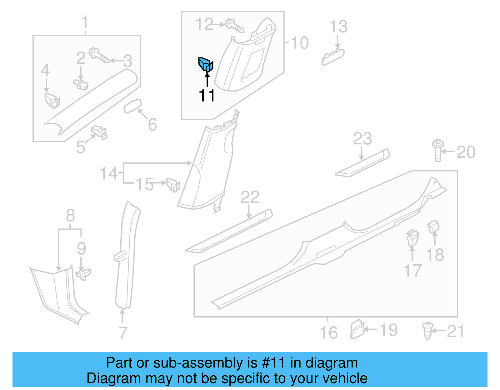 Upper Center Pillar Trim Retainer Nut 1K0-880-288-A - View 10