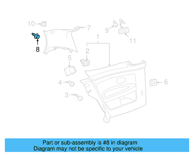 Upper Center Pillar Trim Retainer Nut 1K0-880-288-A - View 72