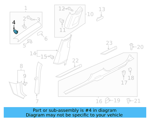Upper Center Pillar Trim Retainer Nut 1K0-880-288-A - View 71