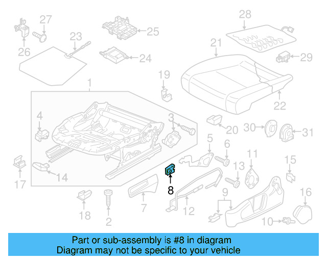 Adjust Handle Retainer Clip 1K0-881-449 - View 18