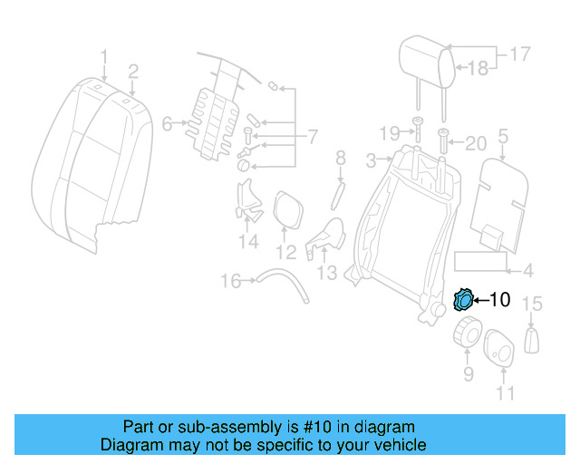 Recline Knob 1J0-881-671-H-95T - View 15