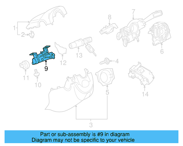 Steering Lock 1K0-905-851-B - View 4