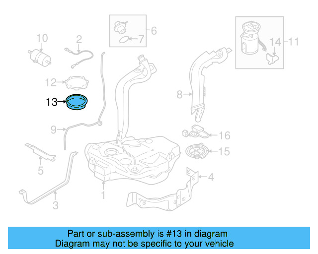 Fuel Pump Assembly Seal 1J0-919-133-B - View 86