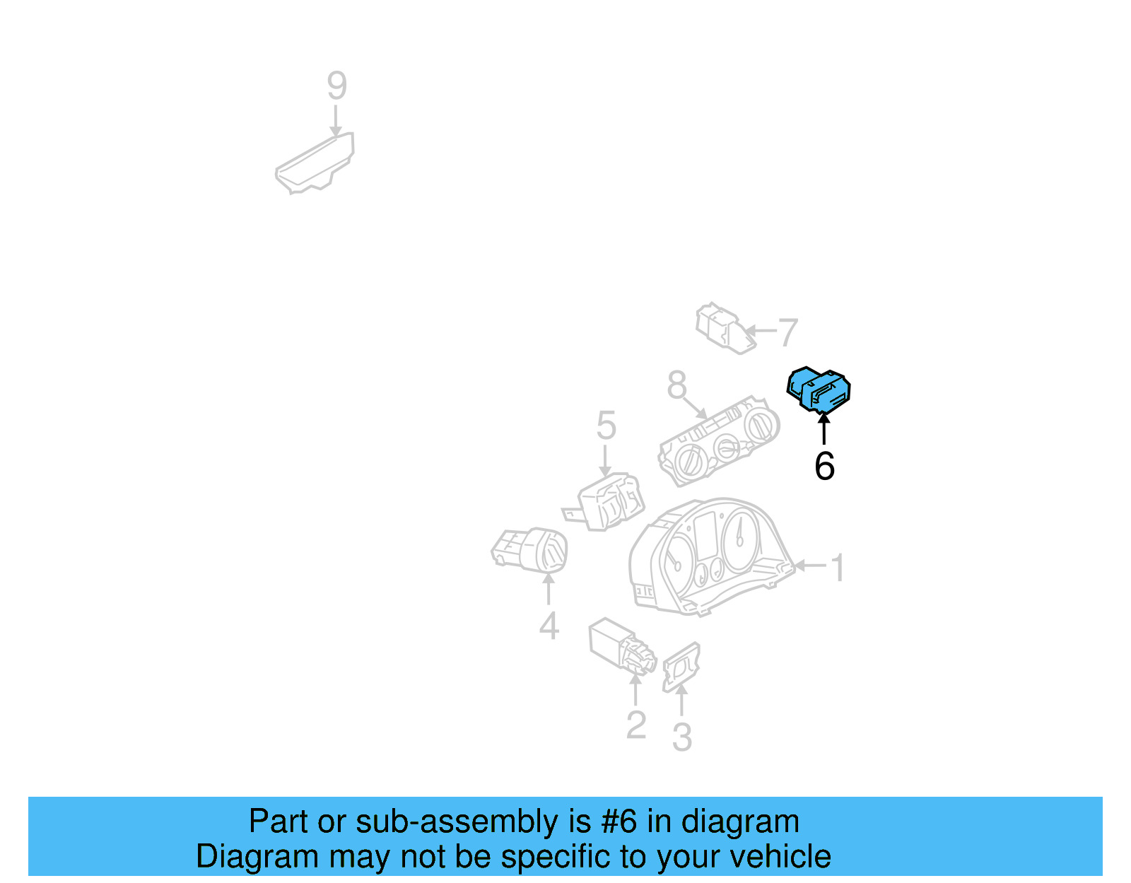 Air Bag Lamp 1K0-919-234-E - View 5