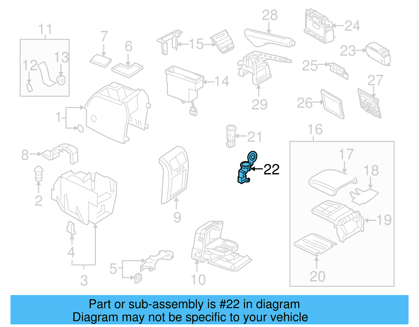 12 Volt Accessory Power Outlet Housing 1K0-919-341-B - View 10