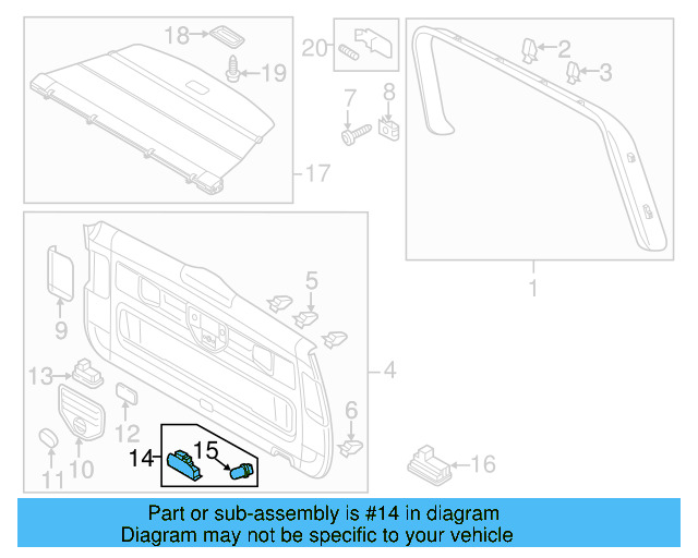 Upper Center Pillar Trim Clip 4B0-867-276-A - View 90