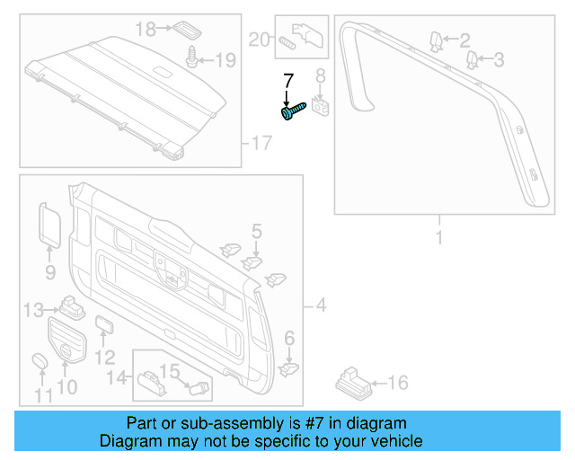 Upper Center Pillar Trim Clip 4B0-867-276-A - View 88