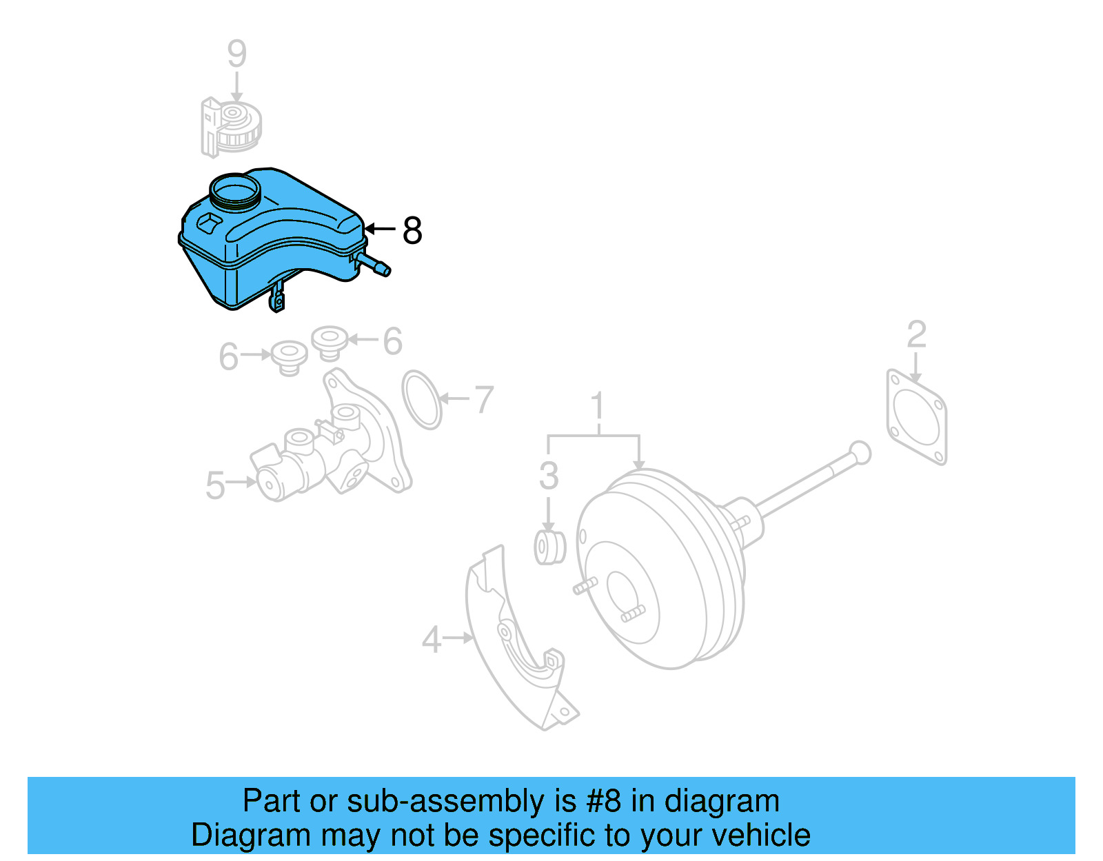 Brake Master Cylinder Reservoir 1K1-611-301-D - View 34