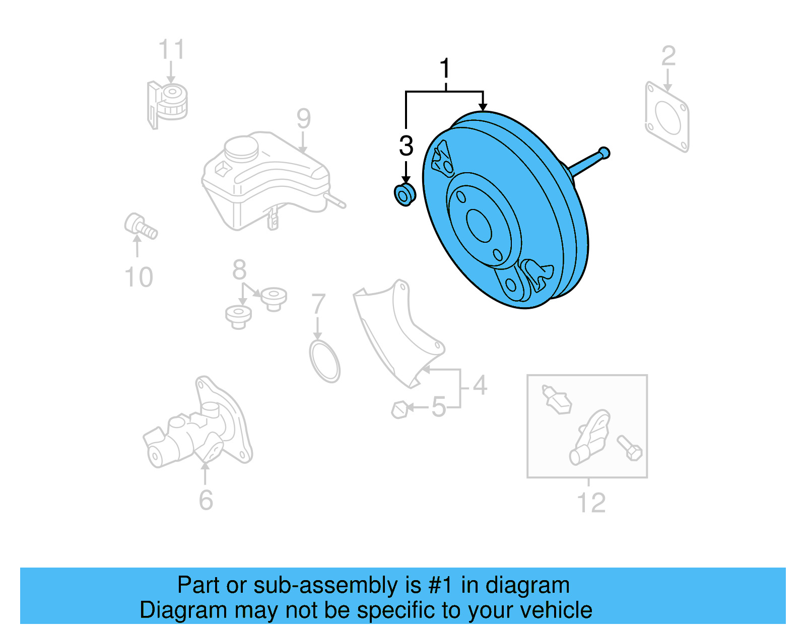 Power Brake Booster 1K1-614-106-AL - View 4