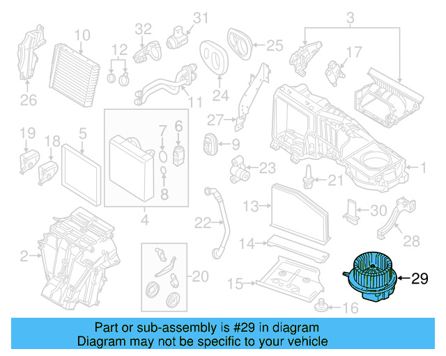 HVAC Blower Motor Assembly 1K1-819-015-F