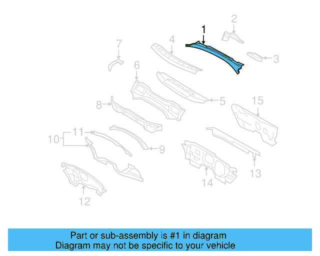 Cowl Top Panel 1K1-819-415-B-9B9 - View 8