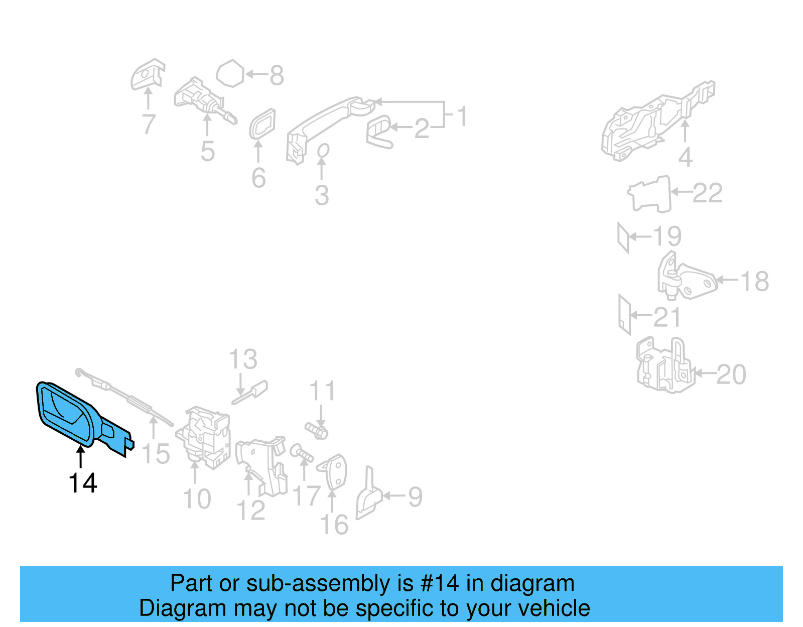 Interior Door Handle 1K1-837-113-H-UTF - View 3
