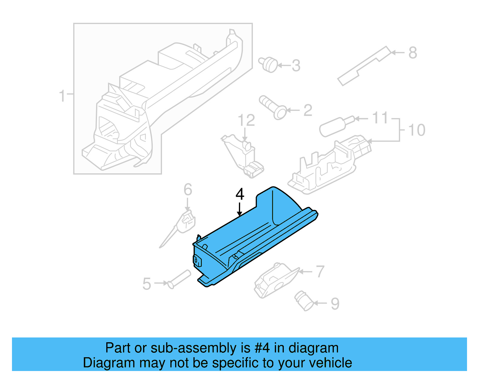 Glove Box Door 1K1-857-101-M-82V - View 4
