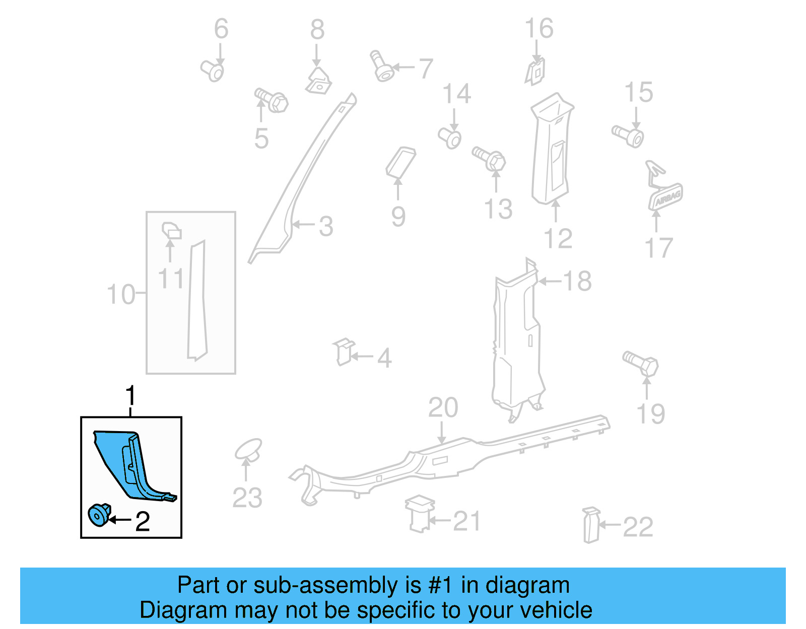 Cowl Trim 1K1-863-484-B-82V - View 2